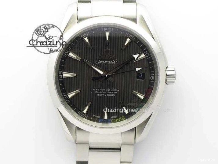 0303 Versatile Aqua Terra ‘PyeongChang 2018’ JHF Best Edition Black Dial On SS Bracelet A 8204